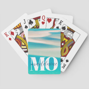  Monogram Ocean Beach White Blue Personal  Playing Cards