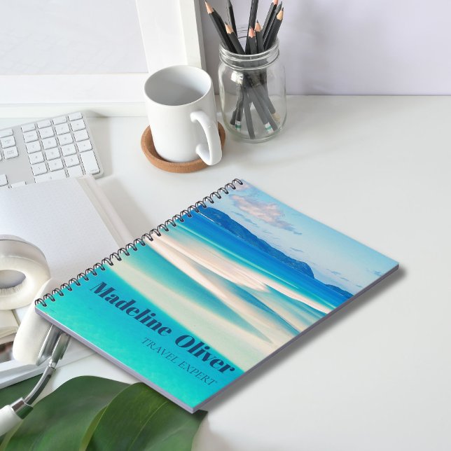  Monogram  Ocean Blue Sea Beach Personal  Notebook (Creator Uploaded)