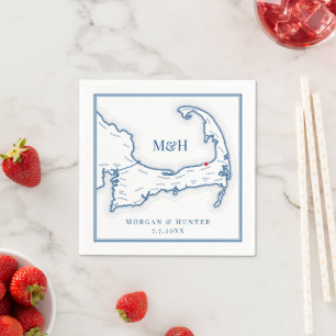 Monogram Ocean Edge Resort Cape Cod Wedding Napkin
