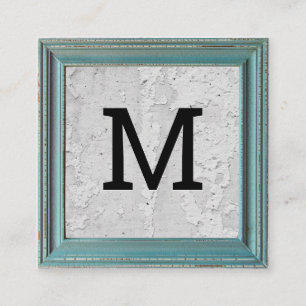 Monogram   Old Weathered Frame   Textured Wall Square Business Card