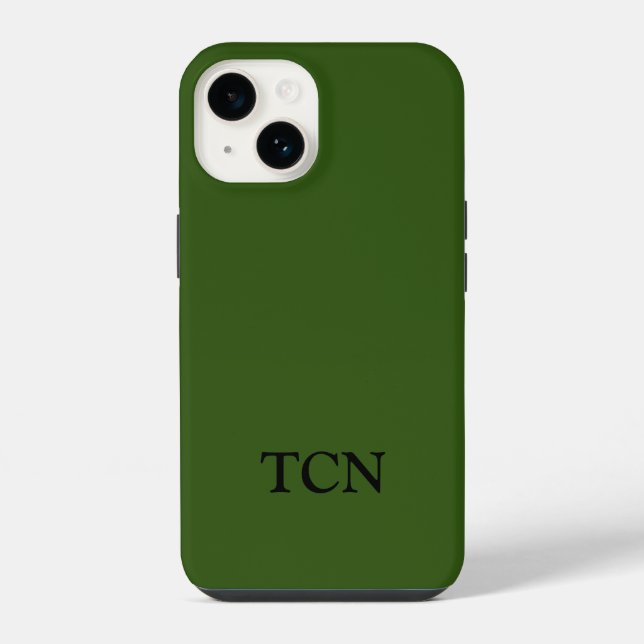 Monogram Olive Green Minimalist Modern   iPhone Case (Back)