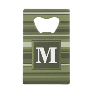 Monogram olive green stripes