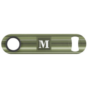 Monogram olive green stripes