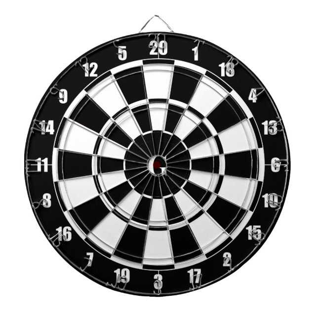 Monogram on Black & White Dartboard (Front)