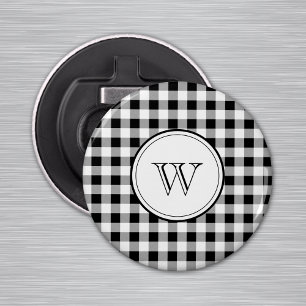 Monogram on Buffalo Check 2.25-in Magnet Bottle Opener