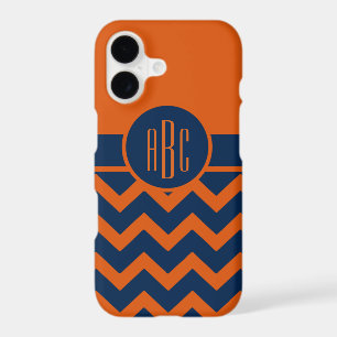 Monogram on Burnt Orange and Navy Blue