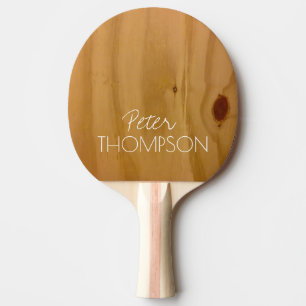 monogram on faux wood grains ping pong paddle