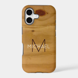 monogram on faux wood rustic 