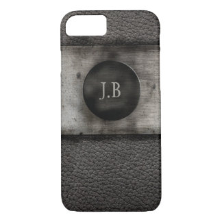 Monogram on Leather and rusted metal iPhone 8/7 Case