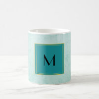 Monogram on Mint Green Vintage paper texture