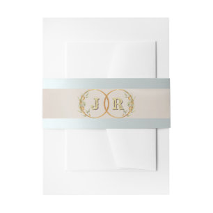 Monogram on Ribbon - Cream Invitation Belly Band