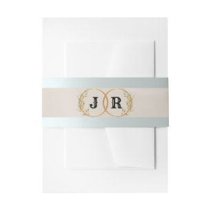 Monogram on Ribbon - Cream Invitation Belly Band