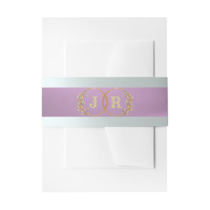 Monogram on Ribbon - Lavender Invitation Belly Band