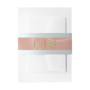 Monogram on Ribbon - Rose Gold Invitation Belly Band