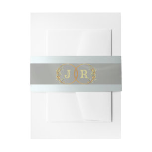Monogram on Ribbon - Sage Invitation Belly Band