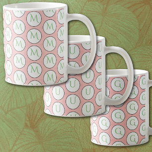 Monogram on soft dusty pink  coffee mug