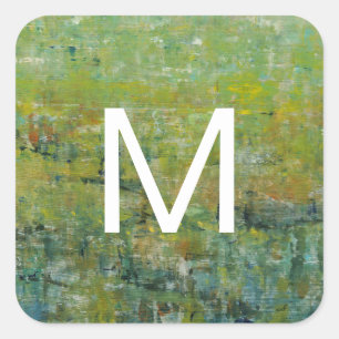 Monogram   Opulent Field II Square Sticker