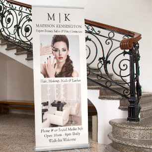 Monogram or Add Logo 2 Photo Business Retractable Banner