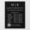 Monogram or Add Logo Business Hours QR Code Black