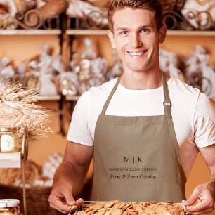 Monogram or Add Logo Business Pocket Khaki Long Apron