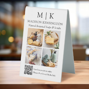 Monogram or Add Logo Business QR Code 4 Photos