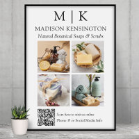 Monogram or Add Logo Business QR Code 4 Photos