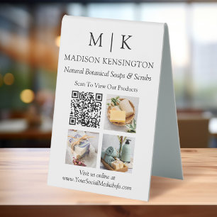 Monogram or Add Logo Business QR Code Photos