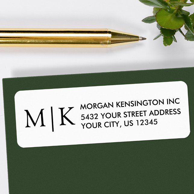 Monogram or Add Logo Business Return Address (Edit to Customize text, colors and more)