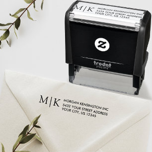 Monogram or Add Logo Business Return Address Self-inking Stamp