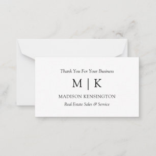 Monogram or Add Logo Business Thank You Gift Card