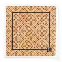 Monogram Orange and Black Retro Pattern