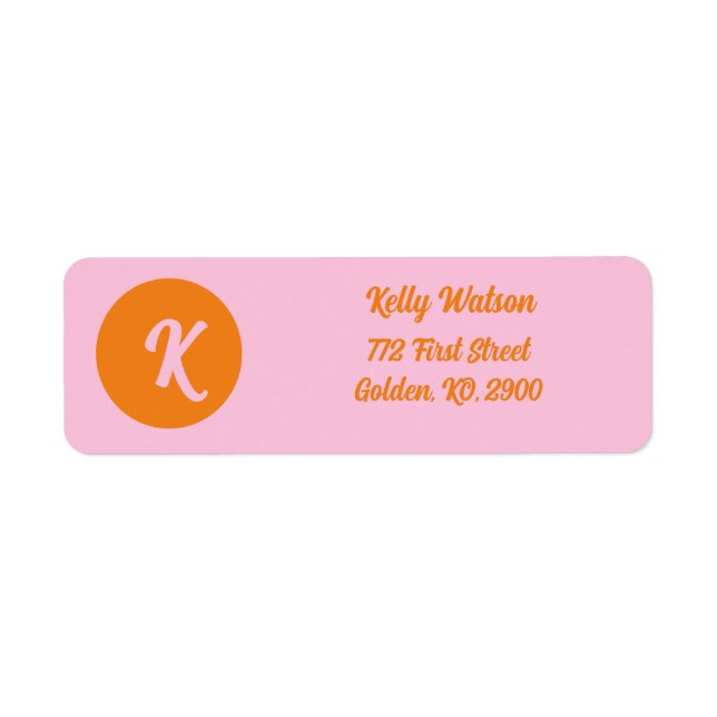 Monogram orange and pink label (Front)