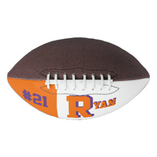 Monogram Orange and Purple American Football
