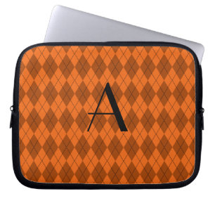 Monogram orange argyle laptop sleeve