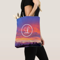 Monogram Orange Blue Yellow Sunset Coastal Photo