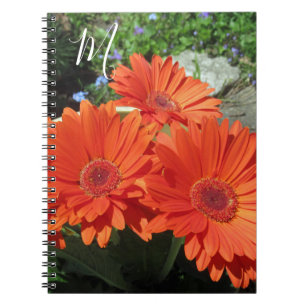 Monogram Orange Floral Photography Notebook