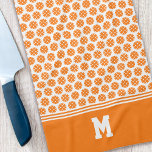 Monogram Orange Pickleball Pattern Tea Towel<br><div class="desc">The perfect gift for your pickleball player!</div>