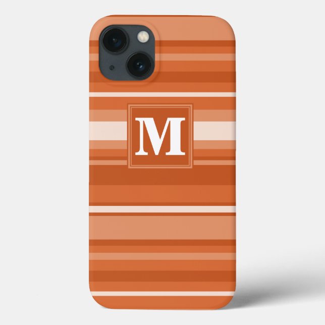 Monogram orange stripes Case-Mate iPhone case (Back)