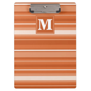 Monogram orange stripes clipboard