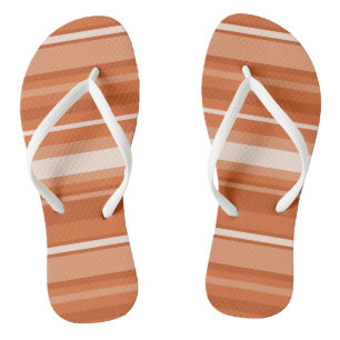 Monogram orange stripes flip flops
