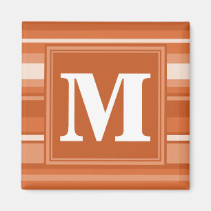 Monogram orange stripes magnet