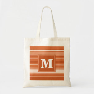 Monogram orange stripes tote bag