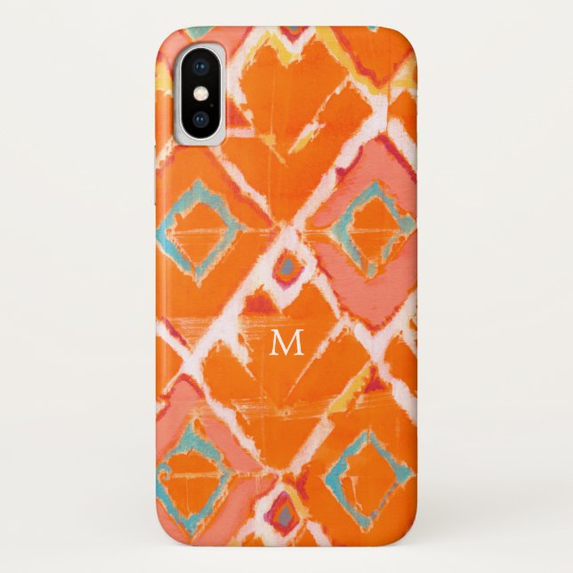 Monogram | Orange Tribal II Case-Mate iPhone Case (Back)