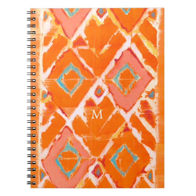 Monogram | Orange Tribal II Notebook (Front)