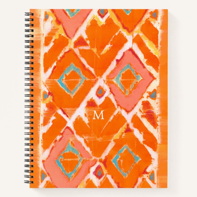 Monogram | Orange Tribal II Notebook (Front)