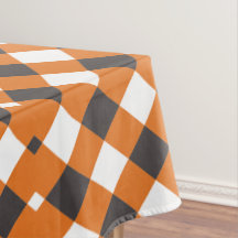 Monogram Orange White Plaid Gingham 