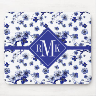 Monogram   Oriental Sakura Branch Pattern Mouse Mat