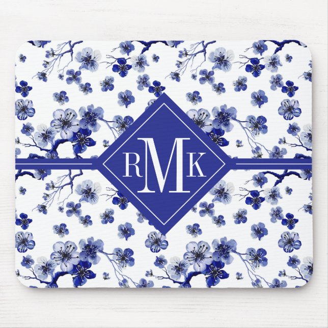 Monogram | Oriental Sakura Branch Pattern Mouse Mat (Front)
