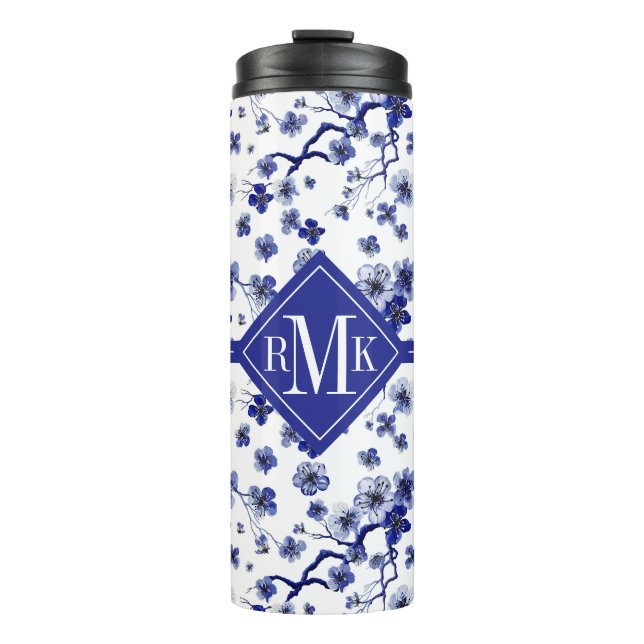 Monogram | Oriental Sakura Branch Pattern Thermal Tumbler (Front)
