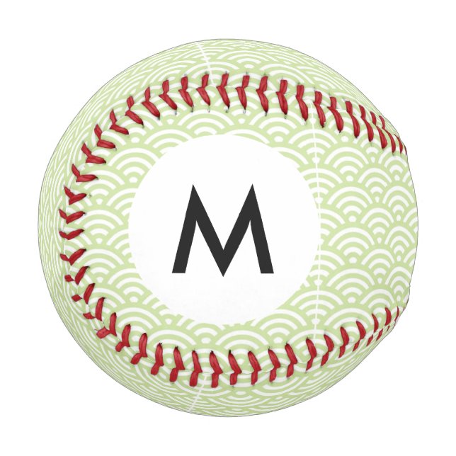 Monogram Oriental wave background Baseball (Front Left)